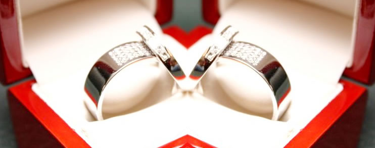 platinum ring inside a case